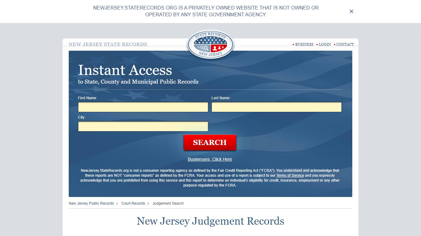 New Jersey Judgement Records | StateRecords.org